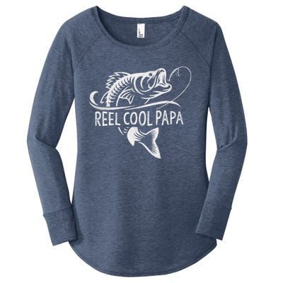 Reel Cool Papa Fishing Dad Gifts Fathers Day Fisherman Fish Women's Perfect Tri Tunic Long Sleeve Shirt