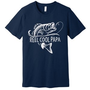 Reel Cool Papa Fishing Dad Gifts Fathers Day Fisherman Fish Premium T-Shirt