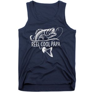 Reel Cool Papa Fishing Dad Gifts Fathers Day Fisherman Fish Tank Top