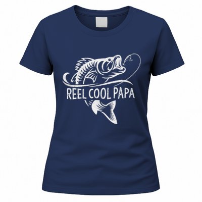 Reel Cool Papa Fishing Dad Gifts Fathers Day Fisherman Fish Women's T-Shirt