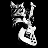 Rock Cat Playing Guitar Funny Guitar Cat Guitarist Doggie Tank