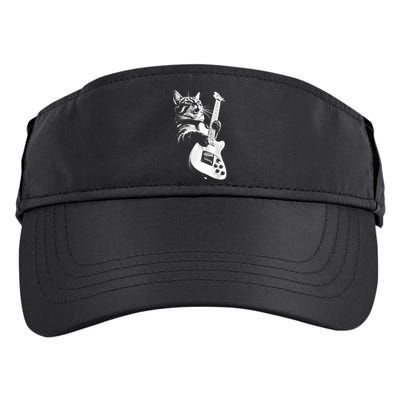 Rock Cat Playing Guitar Funny Guitar Cat Guitarist Adult Drive Performance Visor