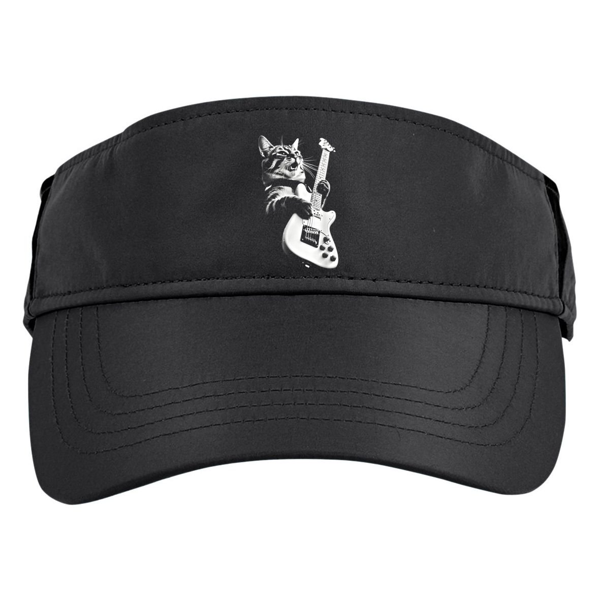 Rock Cat Playing Guitar Funny Guitar Cat Guitarist Adult Drive Performance Visor