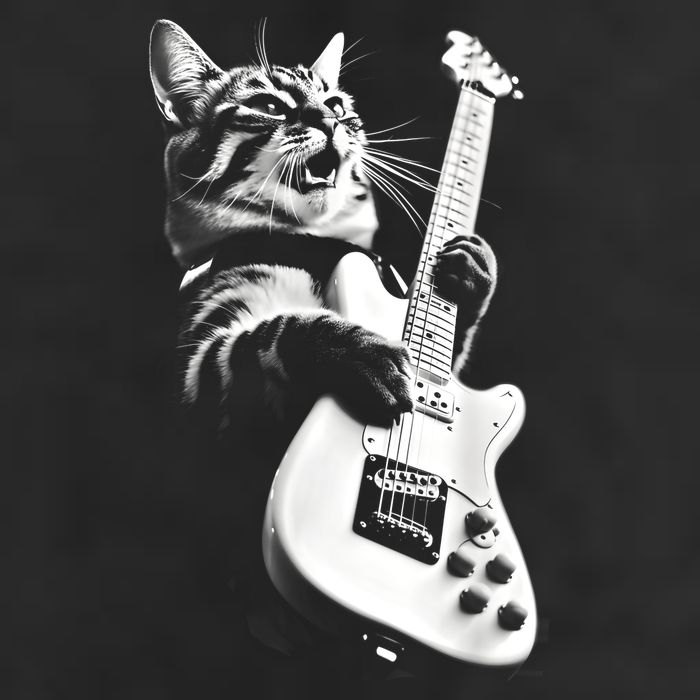 Rock Cat Playing Guitar Funny Guitar Cat Guitarist Adult Drive Performance Visor