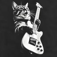 Rock Cat Playing Guitar Funny Guitar Cat Guitarist 11oz C Handle Ceramic Mug