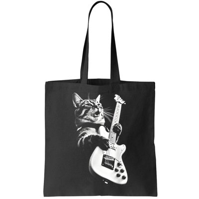 Rock Cat Playing Guitar Funny Guitar Cat Guitarist Bag