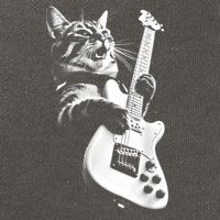 Rock Cat Playing Guitar Funny Guitar Cat Guitarist Cotton Canvas Backpack