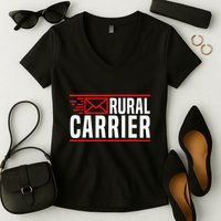 Rural Carrier Postal Worker Mailman Delivery Mail Escort Women's V-Neck T-Shirt