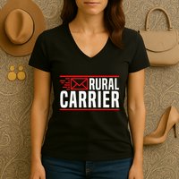 Rural Carrier Postal Worker Mailman Delivery Mail Escort Women's V-Neck T-Shirt