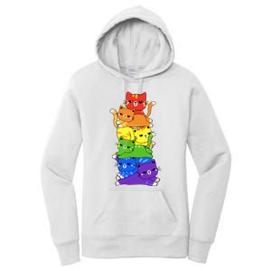 Rainbow Cats Pride Month Lgbt Lgbtq Women's Pullover Hoodie