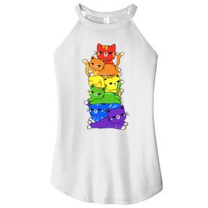 Rainbow Cats Pride Month Lgbt Lgbtq Women's Perfect Tri Rocker Tank