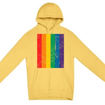 Rainbow Colourful Pride Flag Lgbt Gift (Version 1) Meaningful Gift Premium Pullover Hoodie