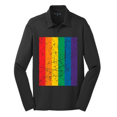 Rainbow Colourful Pride Flag Lgbt Gift (Version 1) Meaningful Gift Silk Touch Performance Long Sleeve Polo