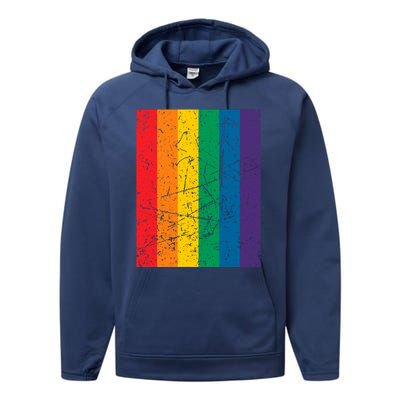 Rainbow Colourful Pride Flag Lgbt Gift (Version 1) Meaningful Gift Performance Fleece Hoodie