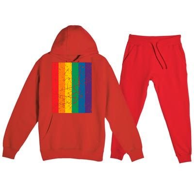 Rainbow Colourful Pride Flag Lgbt Gift (Version 1) Meaningful Gift Premium Hooded Sweatsuit Set