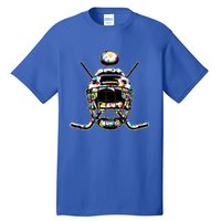 Retro Colorful Polka Dots Hockey Helmet And Puck Happy Dot Day Gift Tall T-Shirt