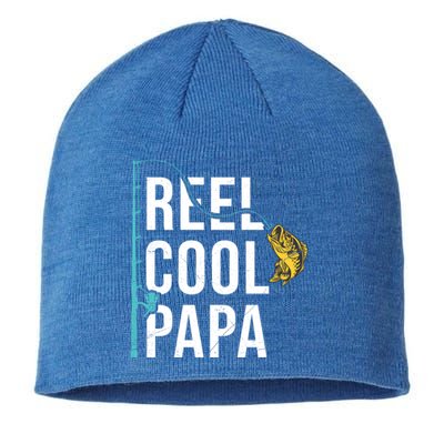 Reel Cool Papa Fishing Gift Funny FatherS Day Gift Sustainable Beanie