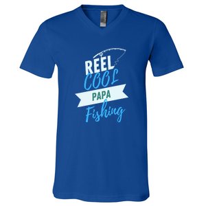 Reel Cool Papa Fishing Father's Day Gift V-Neck T-Shirt