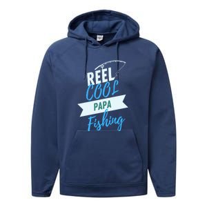 Reel Cool Papa Fishing Father's Day Gift Performance Fleece Hoodie