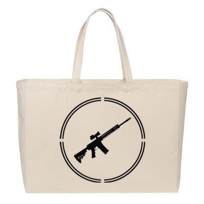 Rifles Crosshair Pro Gun Firearms Libertarian Liberty Ancap Cotton Canvas Jumbo Tote