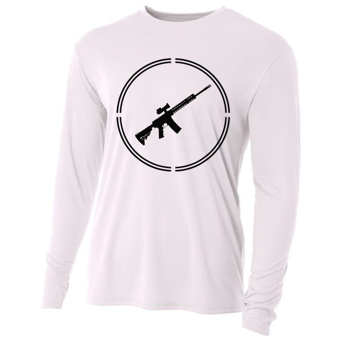 Rifles Crosshair Pro Gun Firearms Libertarian Liberty Ancap Cooling Performance Long Sleeve Crew