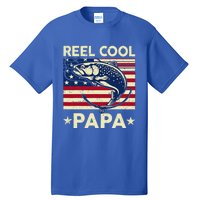 Reel Cool Papa Fathers Day Trout Fishing Gift Dad Grandpa Tall T-Shirt