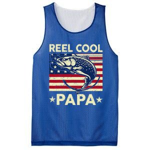 Reel Cool Papa Fathers Day Trout Fishing Gift Dad Grandpa Mesh Reversible Basketball Jersey Tank