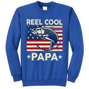 Reel Cool Papa Fathers Day Trout Fishing Gift Dad Grandpa Tall Sweatshirt