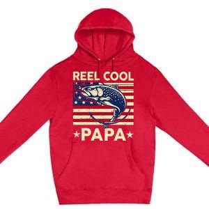 Reel Cool Papa Fathers Day Trout Fishing Gift Dad Grandpa Premium Pullover Hoodie