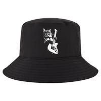 Rock Cat Playing Guitar Funny Guitar Cat Cool Comfort Performance Bucket Hat
