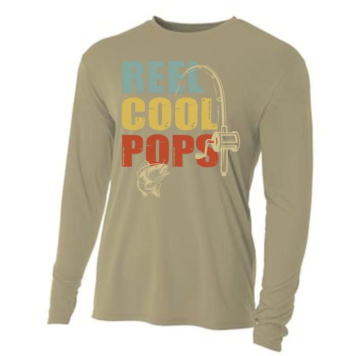 Reel Cool Pops Funny Fisherman Vintage Fishing Design Cooling Performance Long Sleeve Crew