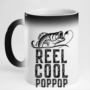 Reel Cool Pop-Pop Fishing Fisherman Funny Retro 11oz Black Color Changing Mug