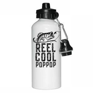 Reel Cool Pop-Pop Fishing Fisherman Funny Retro Aluminum Water Bottle