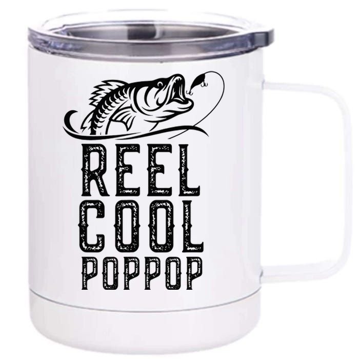 Reel Cool Pop-Pop Fishing Fisherman Funny Retro 12 oz Stainless Steel Tumbler Cup