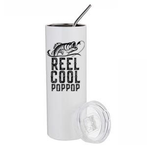 Reel Cool Pop-Pop Fishing Fisherman Funny Retro Stainless Steel Tumbler