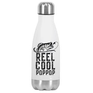 Reel Cool Pop-Pop Fishing Fisherman Funny Retro Stainless Steel Insulated Water Bottle