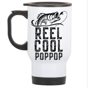 Reel Cool Pop-Pop Fishing Fisherman Funny Retro Stainless Steel Travel Mug