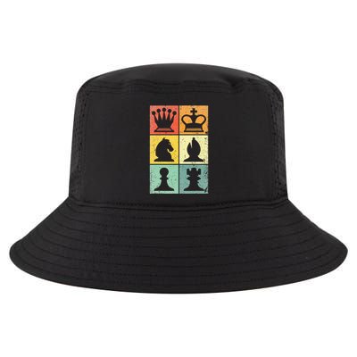 Retro Chess Player Chess Pieces Cool Comfort Performance Bucket Hat