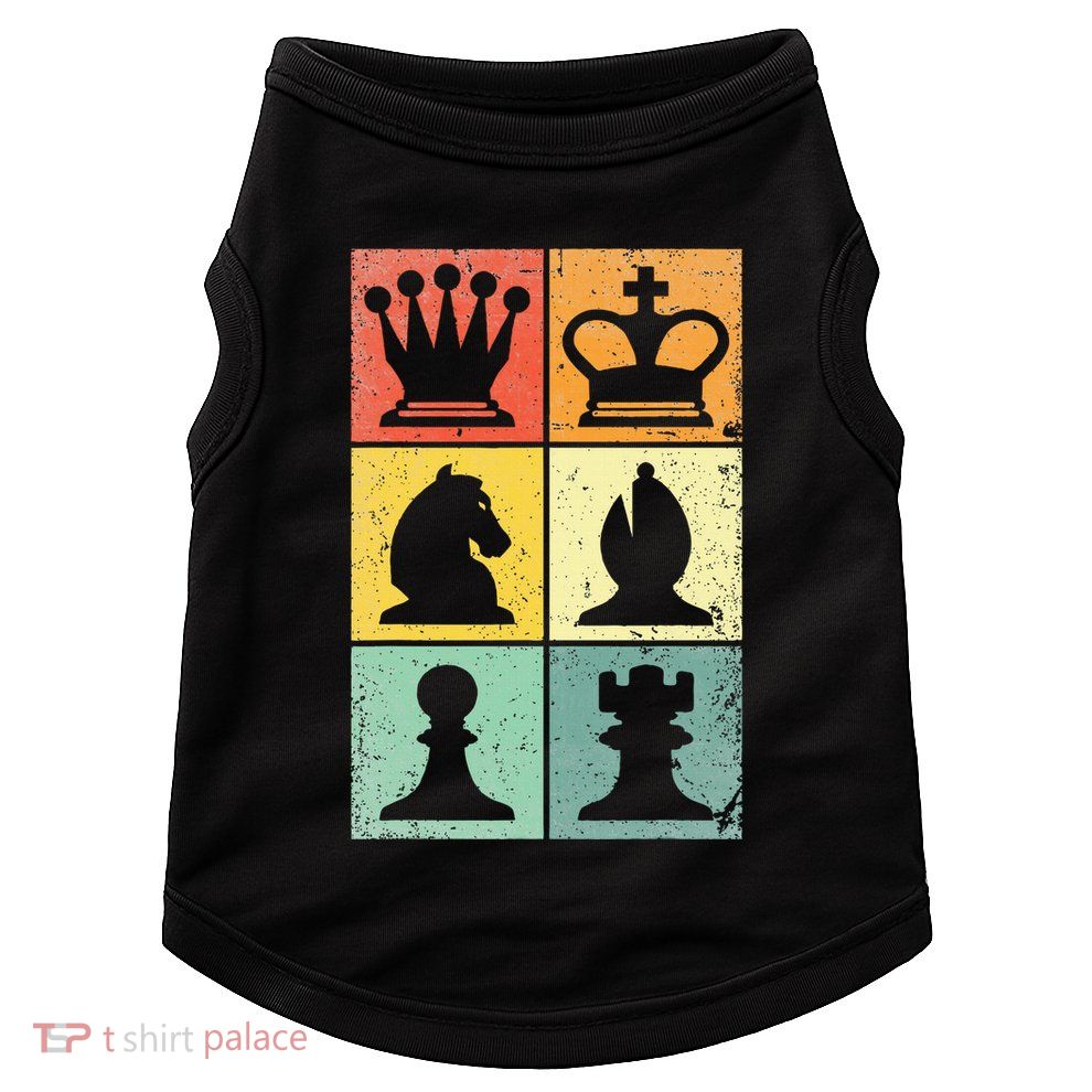 Retro Chess Player Chess Pieces Doggie Tank