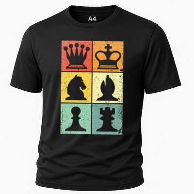 Retro Chess Player Chess Pieces Performance Shirt