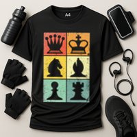Retro Chess Player Chess Pieces Performance Shirt
