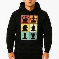 Retro Chess Player Chess Pieces Hoodie