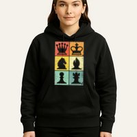 Retro Chess Player Chess Pieces Hoodie