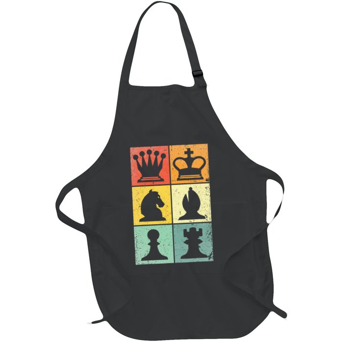 Retro Chess Player Chess Pieces Apron
