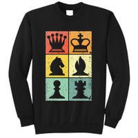Retro Chess Player Chess Pieces Sweatshirt