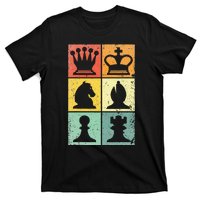 Retro Chess Player Chess Pieces T-Shirt