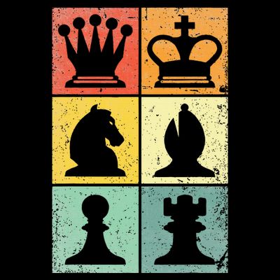 Retro Chess Player Chess Pieces T-Shirt