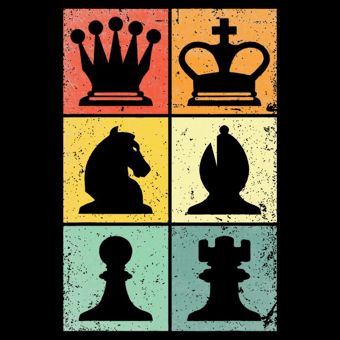 Retro Chess Player Chess Pieces 7-Panel Snapback Hat
