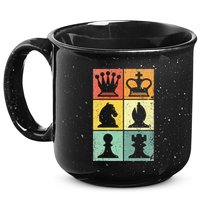 Retro Chess Player Chess Pieces 15oz Campfire Ceramic Mug