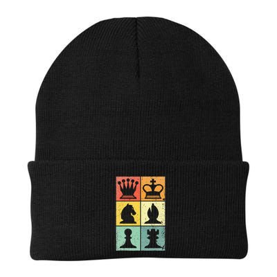 Retro Chess Player Chess Pieces Beanie